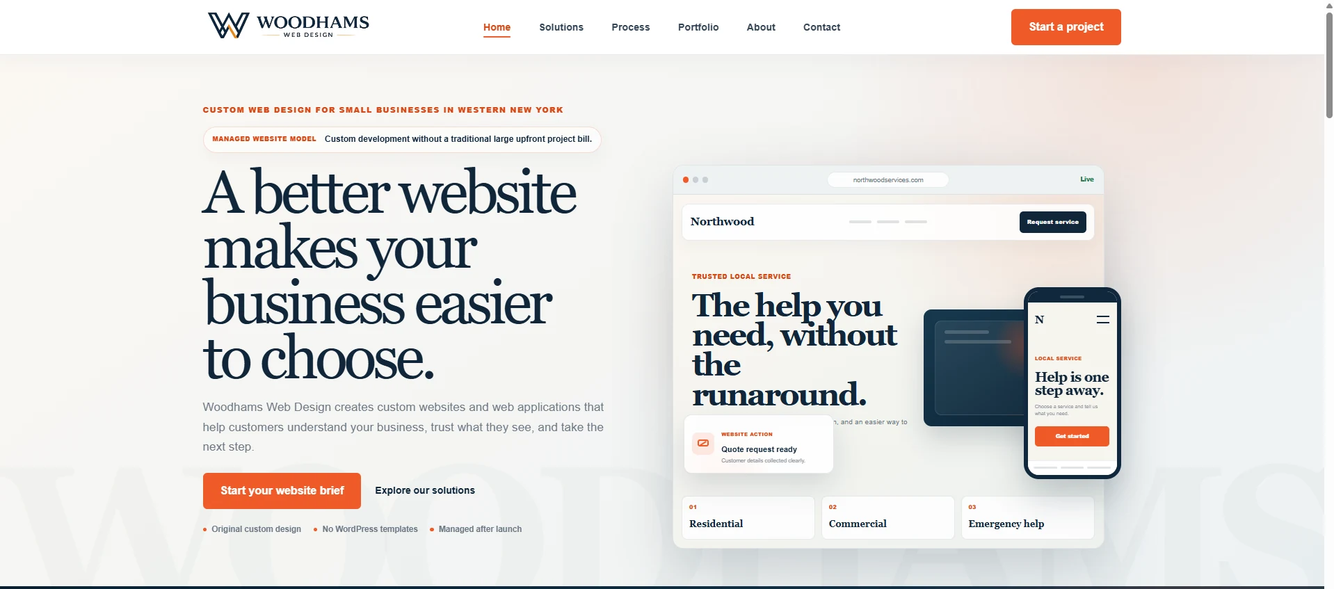 The real Woodhams Web Design homepage